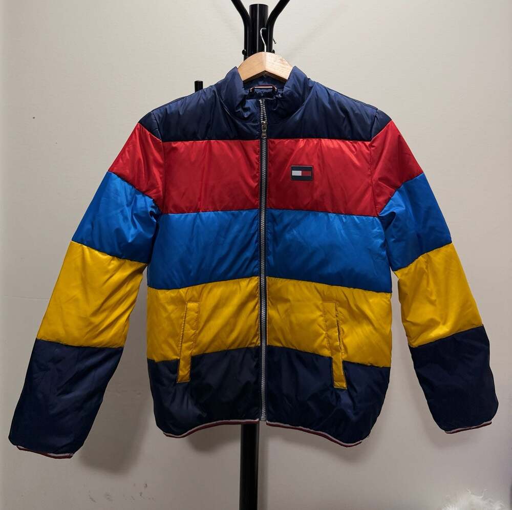 Tommy Hilfiger Kids Colorblock Duck Down Puffer Jacket Large Kids size